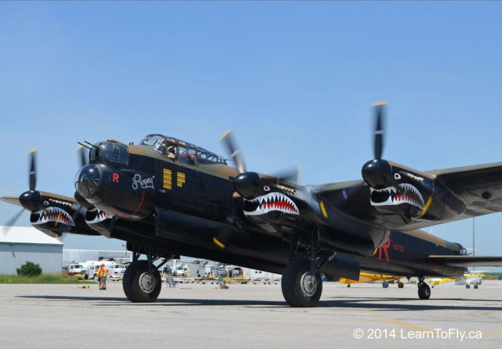 Avro Lancaster Mk.X named Ropey with shark mouth engines, Hamilton Air Show, 2015 (1).jpg