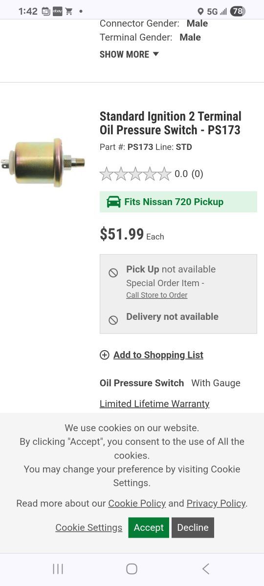 Newly Installed Oil Pressure Gauge Reading High - 720 - Ratsun Forums
